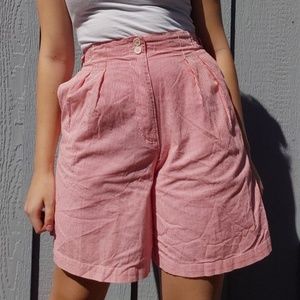 Red striped vintage mom shorts